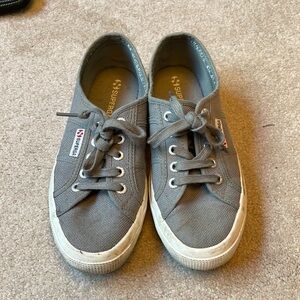 Superga s000010 gray cotton canvas sneakers